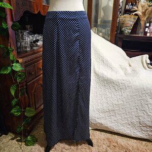 The Fifth Label Navy Polka Dot Maxi Skirt with Double Slit